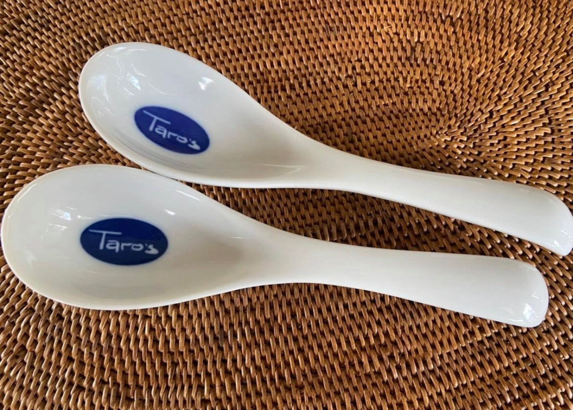 Taro's Logoed Porcelain Soup Ladles (Renge)